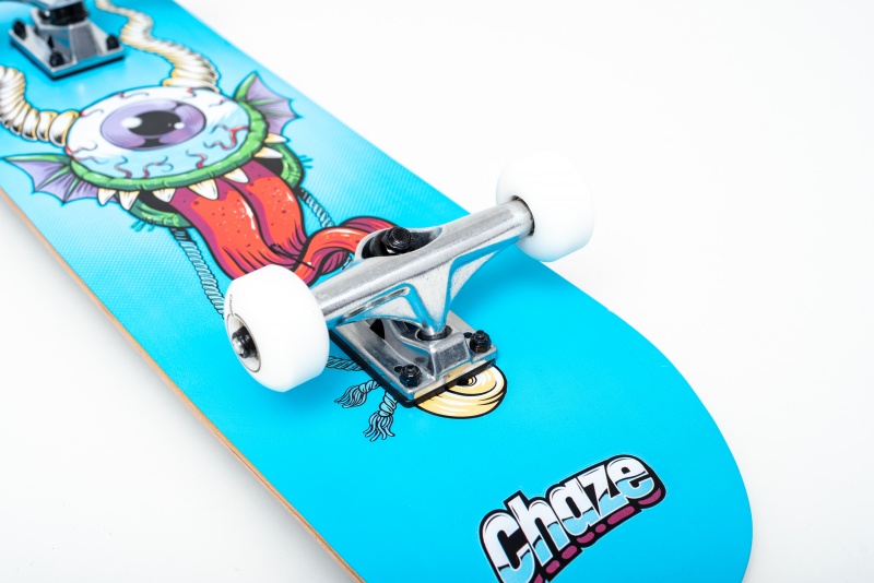 Skate Montado Chaze Iniciante Srie Monster Azul Claro